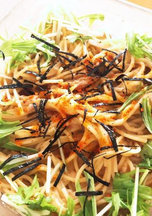ツナとなめ茸のホットナッツ旨辛パスタ☆-レシピのメイン写真