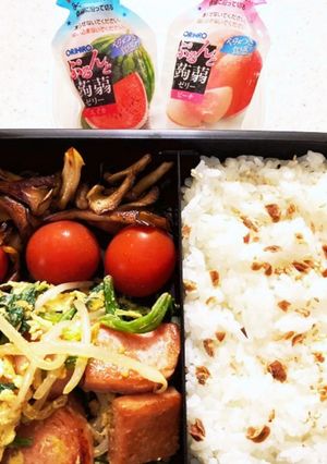 沖縄料理ほうれん草チャンプル高校男子弁当-レシピのメイン写真
