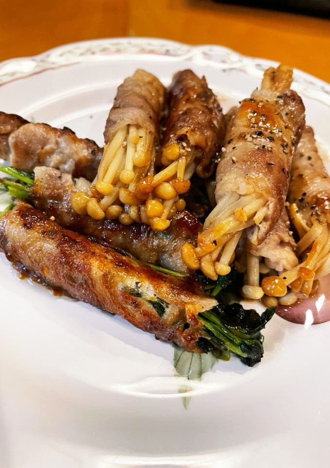 豆苗とえのきの肉巻き☆ポン酢と黒コショウ-レシピのメイン写真