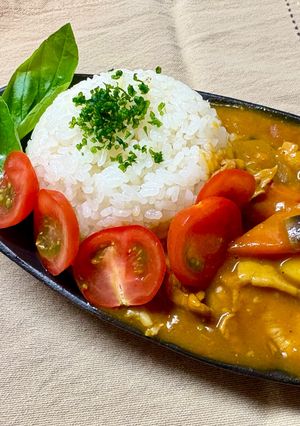 バジルたっぷり！爽やかな夏野菜カレー-レシピのメイン写真