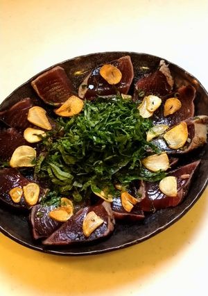 鰹のたたきアーリオオーリオソース-レシピのメイン写真