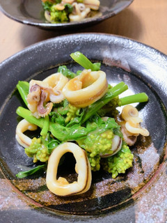 ヤリイカと菜の花の酢味噌和え-レシピのメイン写真