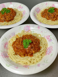 絶品!鯖の水煮缶でトマトスパゲッティ-レシピのメイン写真