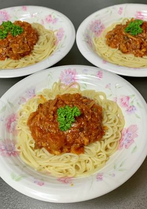 絶品！鯖の水煮缶でトマトスパゲッティ-レシピのメイン写真