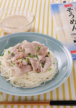 豚しゃぶごまだれそうめん-レシピのメイン写真
