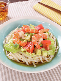 海老アボカドサラダ冷やしうどん-レシピのメイン写真