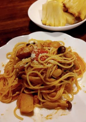 残ったミネストローネでスパゲティ-レシピのメイン写真