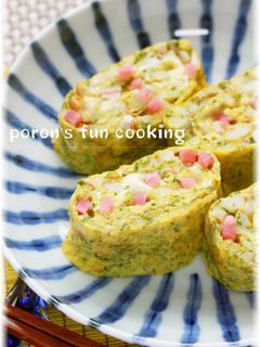 お弁当に☆ちくわチーズと紅生姜の卵焼き♪-レシピのメイン写真