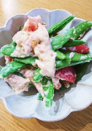 スナップえんどうのツナマヨあえ-レシピのメイン写真