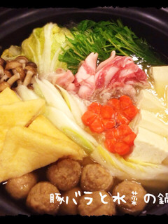 豚バラと水菜の鍋♪-レシピのメイン写真