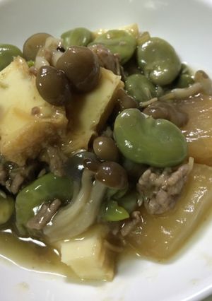 そら豆と厚揚げのそぼろ餡掛け☆-レシピのメイン写真
