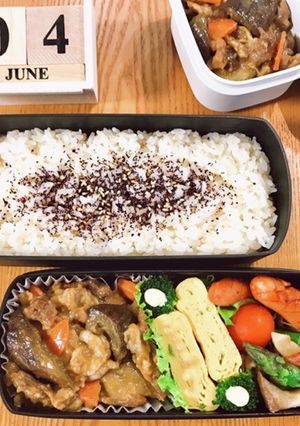 豚肉なすの味噌炒め弁当 21.6.4-レシピのメイン写真