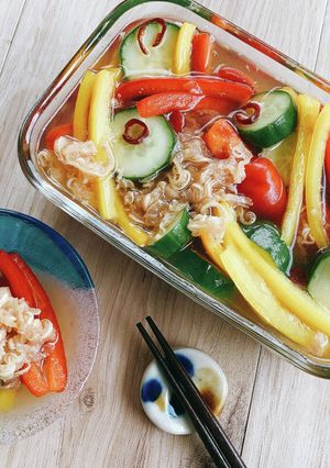 ミミガージャーキーと野菜ピクルス-レシピのメイン写真