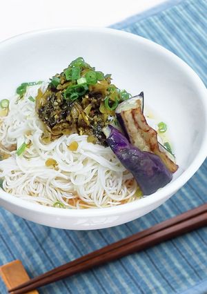 かんたん♪高菜とお野菜の冷やしそうめん-レシピのメイン写真