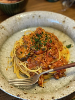 茄子のボロネーゼスパゲッティ-レシピのメイン写真