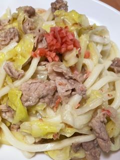 あっさりおしゃれに★梅昆布茶焼きうどん-レシピのメイン写真