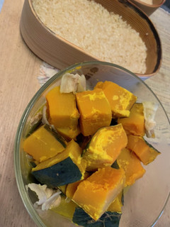 曲げわっぱ弁当おかず3「煮かぼちゃ」-レシピのメイン写真