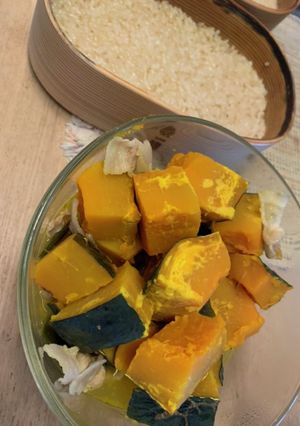 曲げわっぱ弁当おかず3「煮かぼちゃ」-レシピのメイン写真