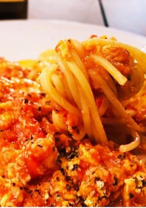 トマトと卵の黒胡椒パスタ極UMAMI美人-レシピのメイン写真