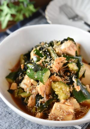 豆腐とわかめの韓国風サラダ-レシピのメイン写真