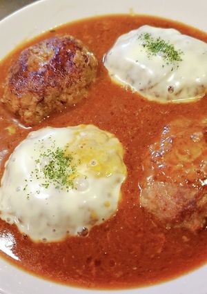 ふっくらジューシー煮込みハンバーグ！-レシピのメイン写真