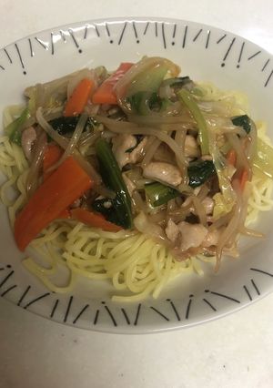 手抜きでヘルシー、新食感あんかけそば-レシピのメイン写真