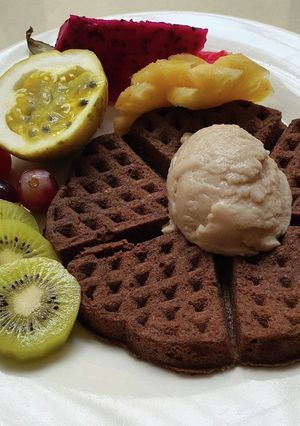 レンジで3分、低糖質プロテイン♡ワッフル-レシピのメイン写真