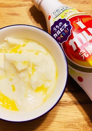 寄せどうふのカルピスマンゴーかけ-レシピのメイン写真