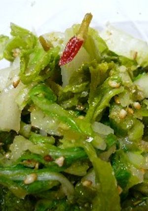 白菜とセロリのぬか漬けの（唐辛子）酢の物-レシピのメイン写真