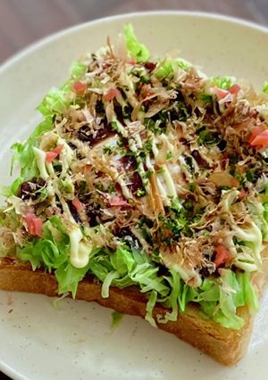 巣ごもり卵のトースト＊お好み焼き風味-レシピのメイン写真