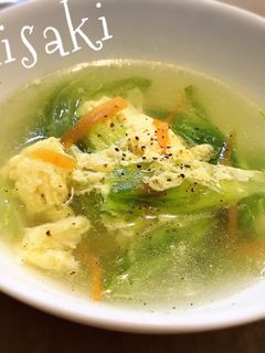 ふわふわたまごのレタススープ☆-レシピのメイン写真