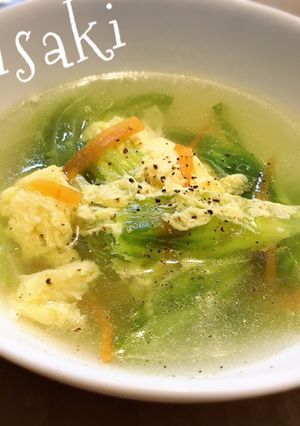 ふわふわたまごのレタススープ☆-レシピのメイン写真
