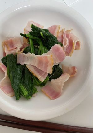 ほうれん草とベーコン(ゆでるだけ)-レシピのメイン写真