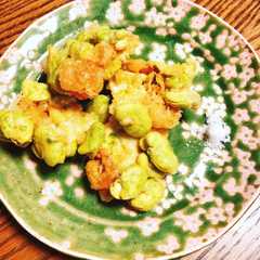 รูปของ そら豆とエビのかき揚げ☆byゆらジェンヌ