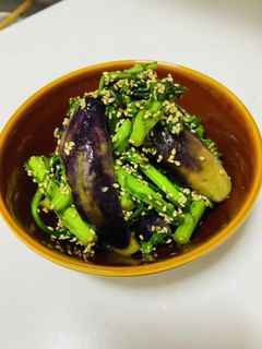【簡単】ナスと春菊のナムル風-レシピのメイン写真