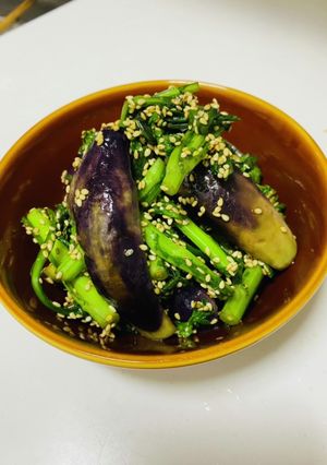 【簡単】ナスと春菊のナムル風-レシピのメイン写真