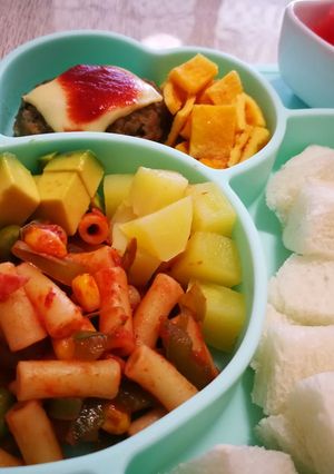 手づかみ食べに!マカロニナポリタン!!-レシピのメイン写真
