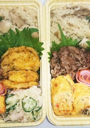 【夫婦弁当60】混ぜご飯と冷食-レシピのメイン写真