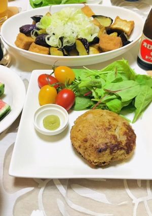 わさび醤油ハンバーグメインの夏野菜ご飯-レシピのメイン写真