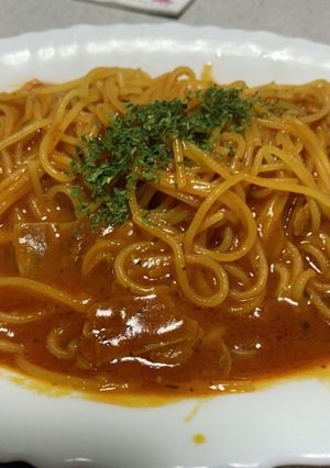 数分で作れる　トマトバジルスパゲティ-レシピのメイン写真