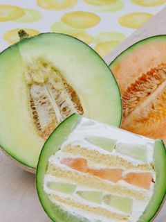 そのまんまメロンのケーキ-レシピのメイン写真