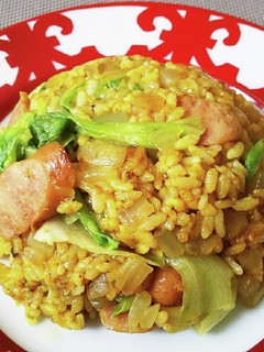◆簡単♡レタスとウインナーのカレー炒飯◆-レシピのメイン写真