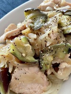 鶏胸肉となすの炒め煮-レシピのメイン写真