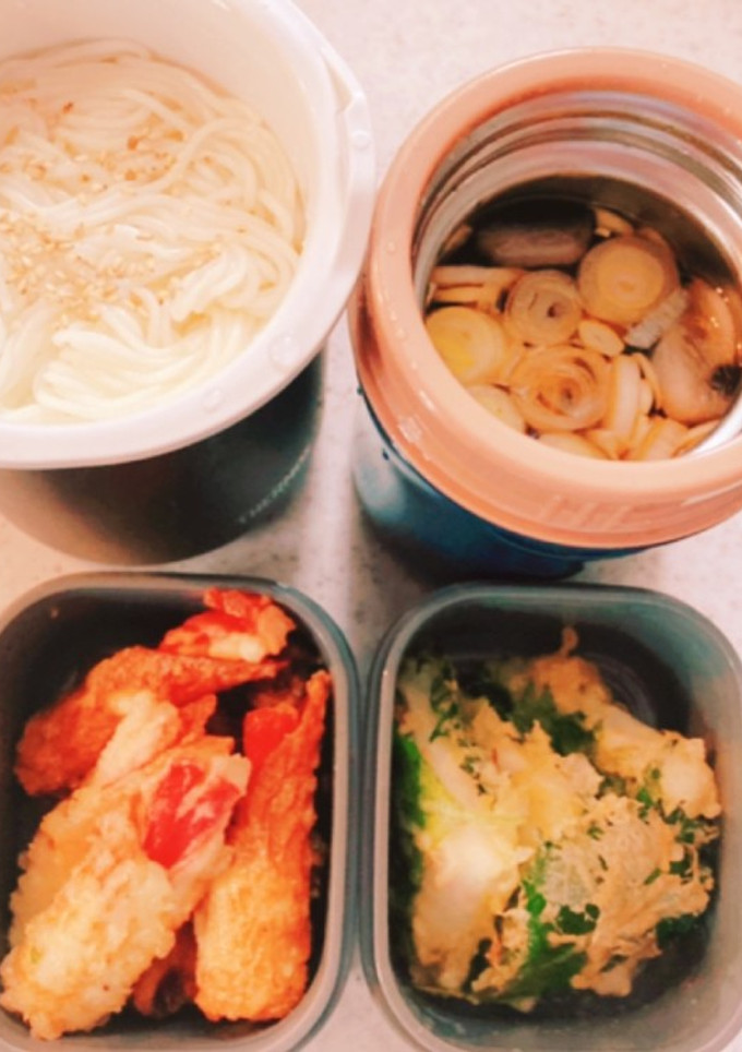 そうめんとちくわカニカマ天　高校男子弁当-レシピのメイン写真