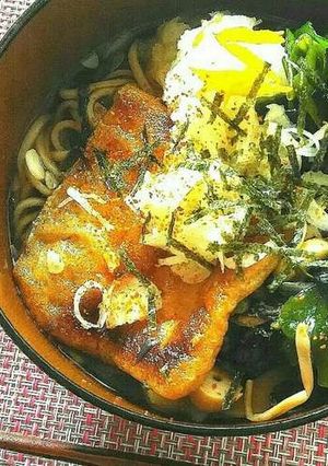 山菜キツネ蕎麦、大根おろし添え柚子風味-レシピのメイン写真