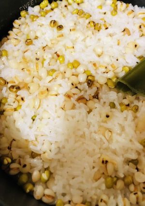 ハトムギと緑豆ごはん炊き方　美肌と健康に-レシピのメイン写真