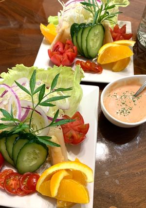 生野菜サラダ、サウザンアイランドを添えて-レシピのメイン写真