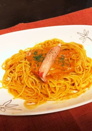 給料日前の簡単トマトかにクリームパスタ-レシピのメイン写真