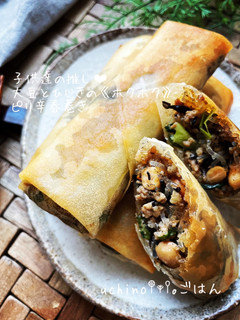大豆とひじきのピリ辛春巻き♪♪-レシピのメイン写真