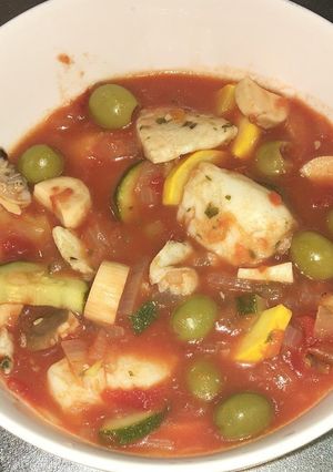 野菜と白身魚のボンゴレロッソ風スープ-レシピのメイン写真